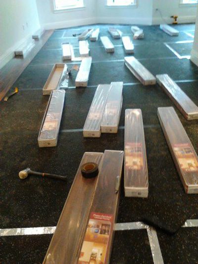 Laminate floor installation - before